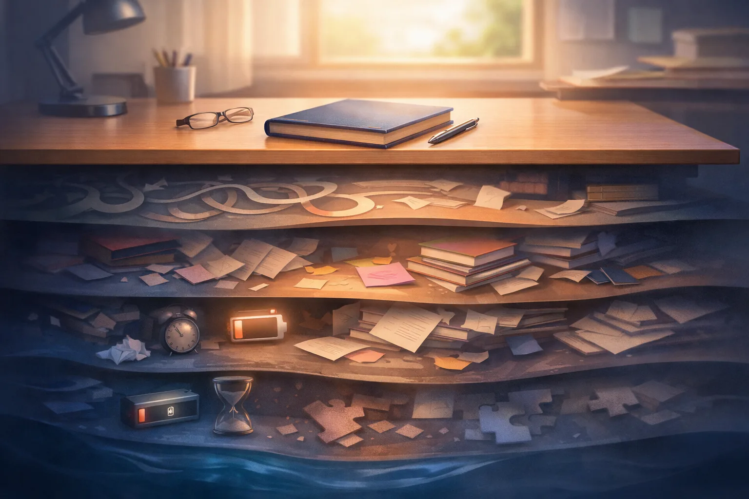 Un bureau d’étude en strates, où une difficulté visible masque plusieurs causes scolaires invisibles.